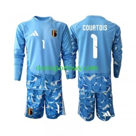 Koszulka Belgia Thibaut Courtois 1 Bramkarska Dziecięcy Domowe Koszulki Piłkarskie World Cup 2026 Długi Rękaw